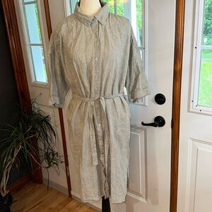 Tahari Linen Shirt Dress